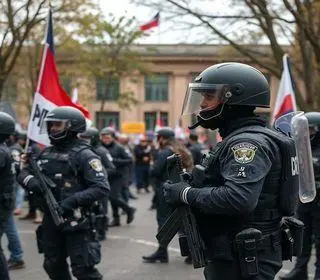 PMs armados em escola