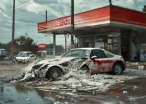 carro invade loja de conveniência