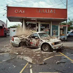carro invade loja de conveniência