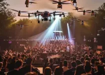 show de drones e orquestra