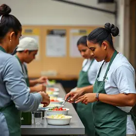 refeições gratuitas e qualificação profissional