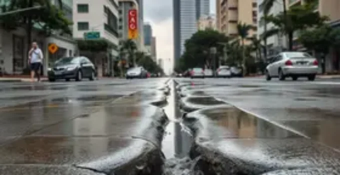 vazamento de água na Avenida Morumbi