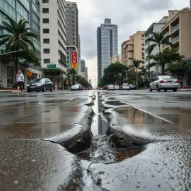 vazamento de água na Avenida Morumbi