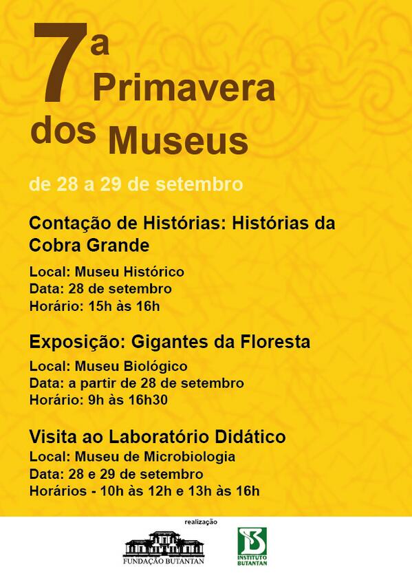 Butantã participa da 7ª Primavera dos Museus primavera-dos-museus