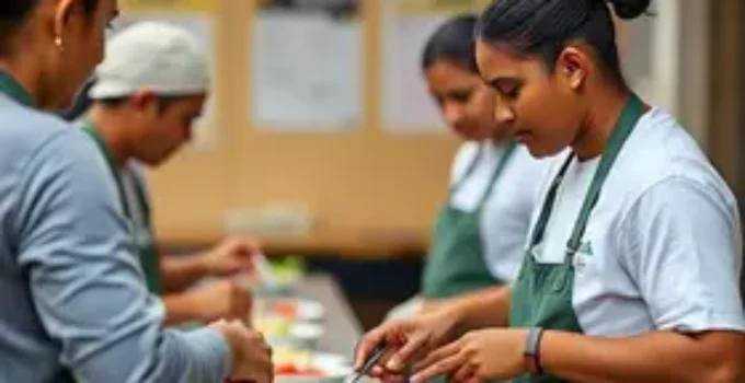 refeições gratuitas e qualificação profissional