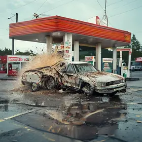 carro invade loja de conveniência