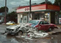 Carro invade loja de conveniência