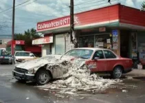 carro invade loja de conveniência